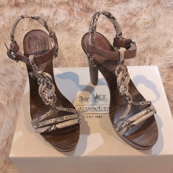COACH Simona Snk/Waxy Lthr Sandal - Picture 3 of 8